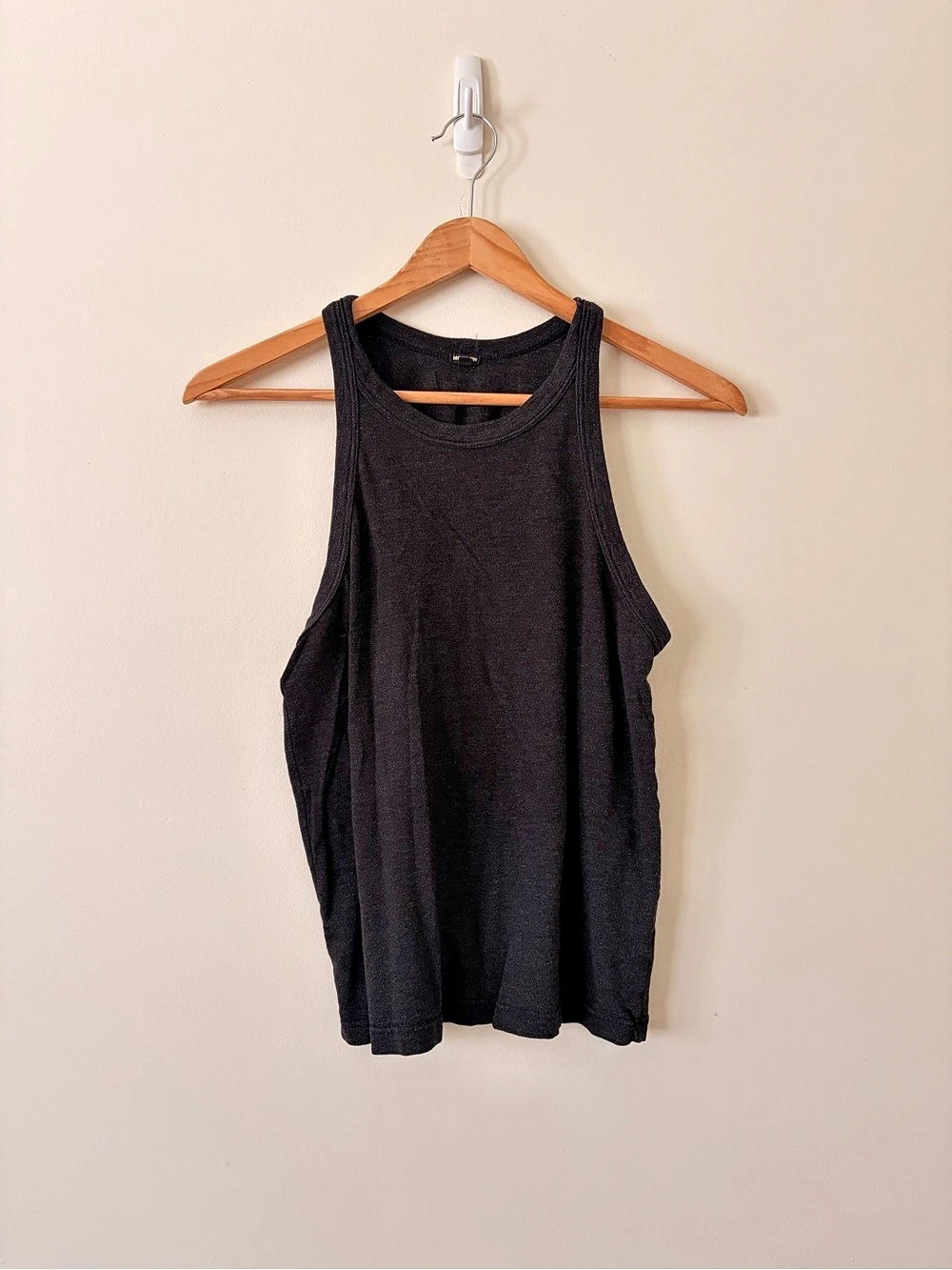 MONROW Super Soft Rib Tank Gray Black Tank Top Medium
